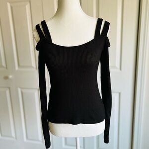 Project Social T Black Cold Shoulder Top